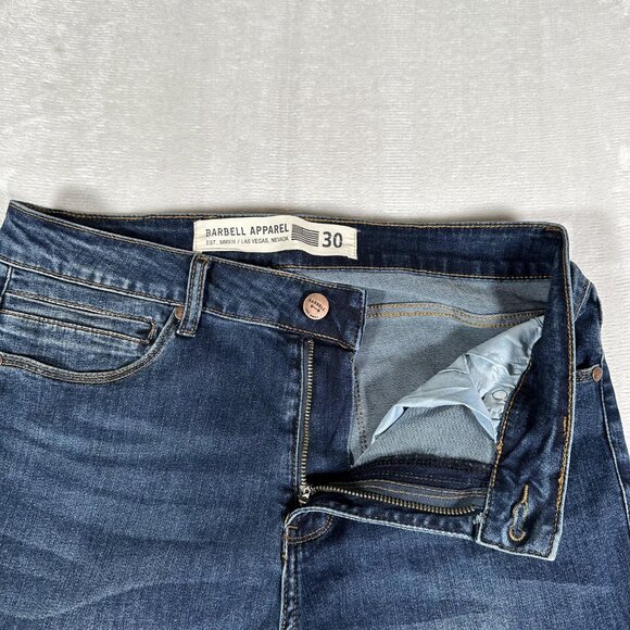 Barbell Apparel Jeans Men Size 30 Blue Denim W32 L33 Straight Legs Cotton Blend - Picture 6 of 11